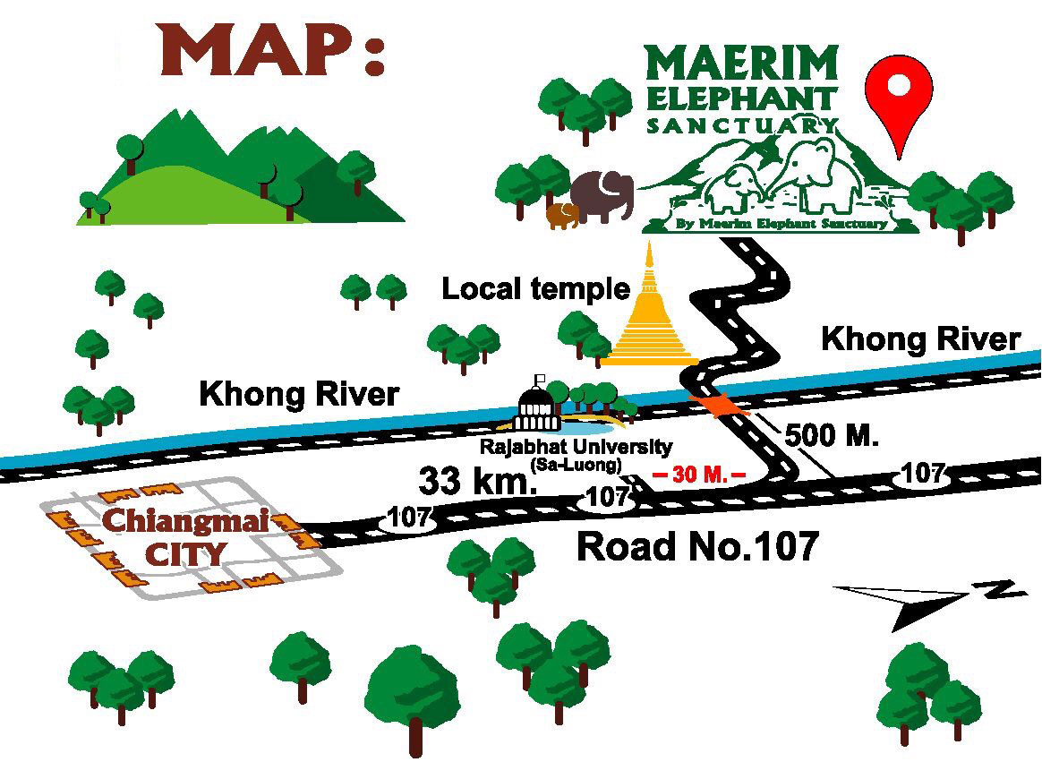 Elephant sanctuary Chiangmai Location